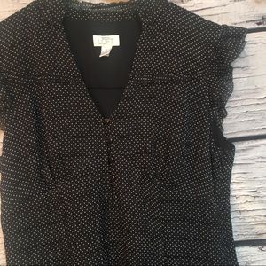 Ann Taylor LOFT Black Dress w/White Polka Dots.